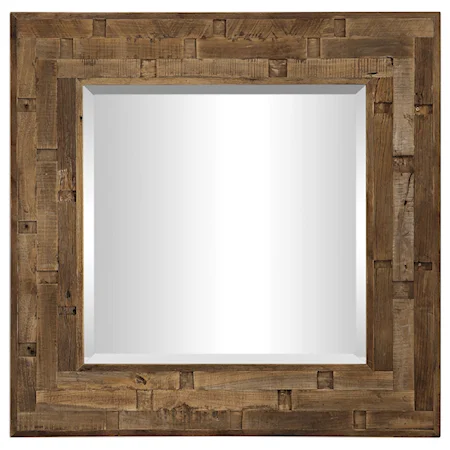 Emelin Wood Square Mirror